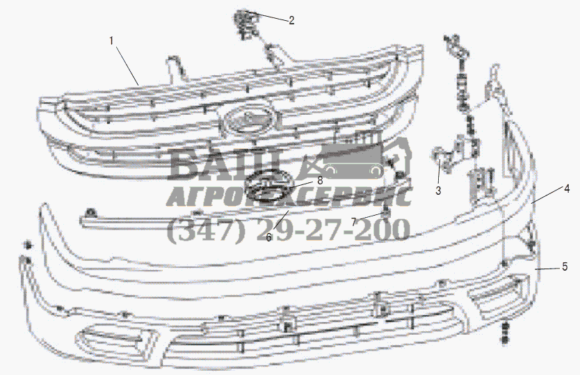 RADIATOR GRILL AND BUMPER ASSEMBLY GW-Deer