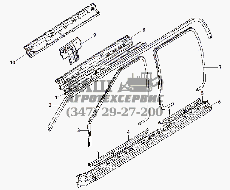 RIGHT BODY SIDE UPPER AND LOWER RAIL GW-Safe F1