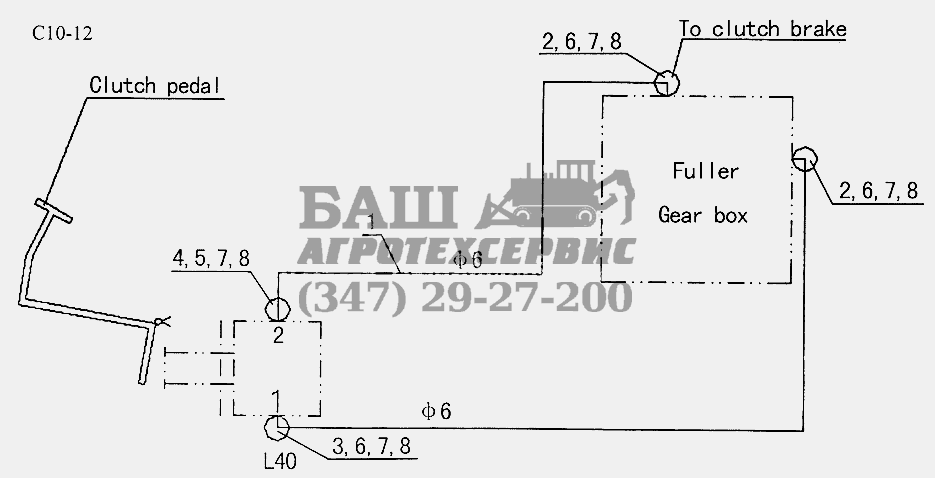 AIR LINE FOR CLUTCH BRAKE (C10-12) Sinotruk 6x4 Tractor (371)