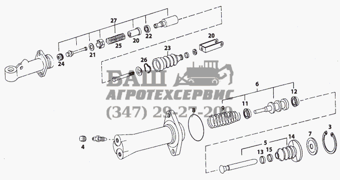 REPAIR KITS - CLUTCH MASTER CYLINDER (CMC) AND CLUTCH SLAVE CYLINDER (CSC) (KBX) TATA Telcoline-207