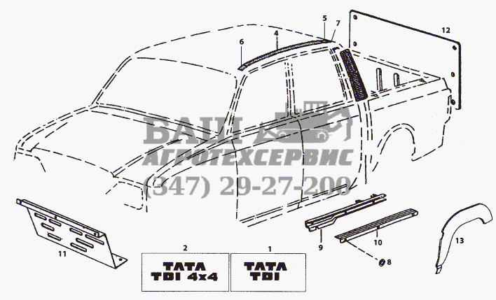 INTERNAL AND EXTERNAL FITMENTS TATA Telcoline-207