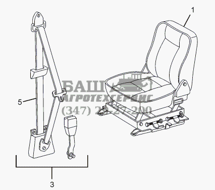SEAT AND SEAT BELTS CHASSIS TYPE: 381226 TATA-LPT 613 Euro-III