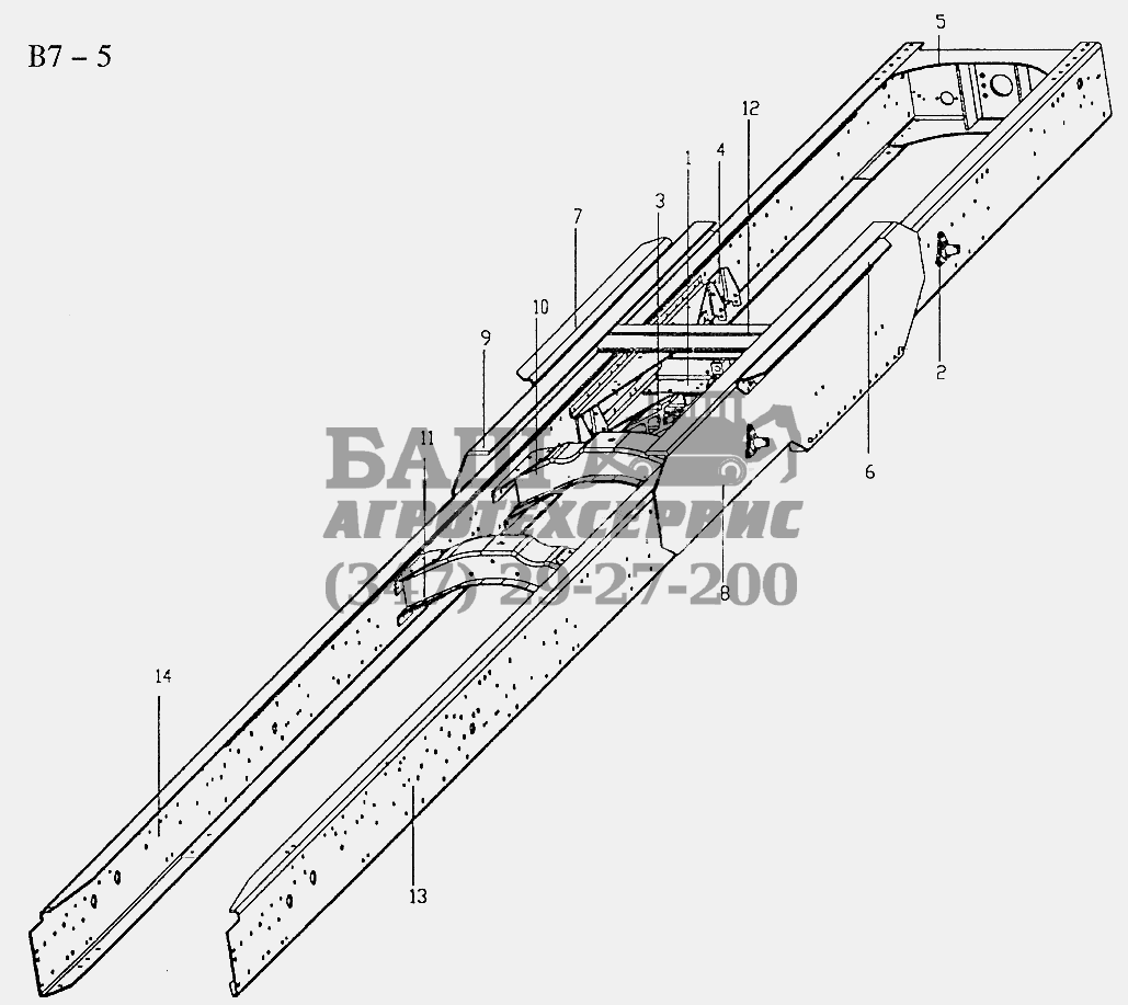 CHASSIS FRAME FOR 6x4 TRACTOR TRUCK (B7-5) Sinotruk 6x4 Tractor (371)