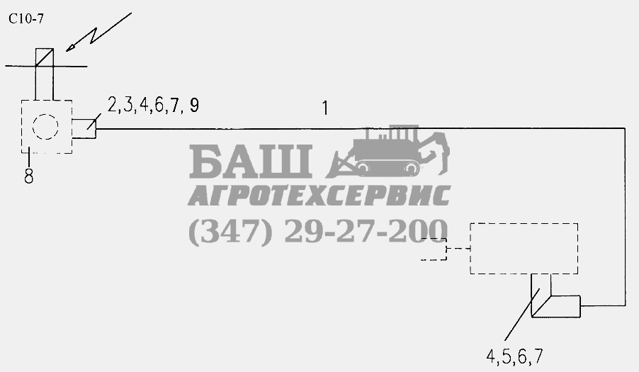 AIR LINR FOR AXLE PNEU. DIFF. LOCK (C10-7) Sinotruk 4x2 Tractor (371)