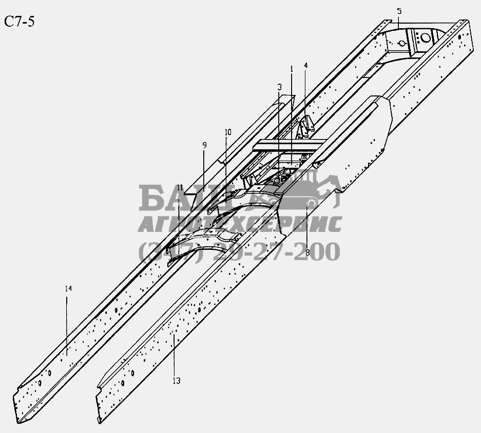 CHASSIS FRAME FOR 6x4 TRACTOR TRUCK (C7-5) Sinotruk 6x4 Tractor (371)