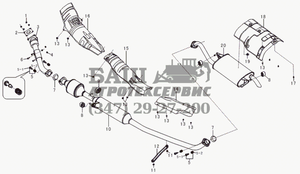 Exhaust system (for Tritec engine) LF-7162 