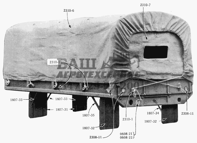, /Cargo Body Tarpaulin Studebaker US6x6