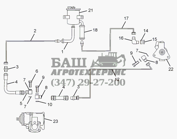 POWER STEERING COMPONENTS AND PIPE LINES 357175, 357174 TATA-SFC 407 LHD Euro II